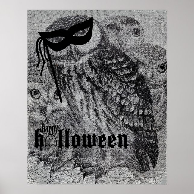 Happy halloween Vintage Uggla Poster (Framsidan)