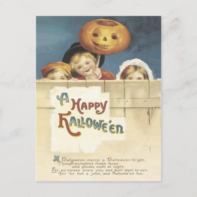 happy halloween Vintage vykort (Framsida)