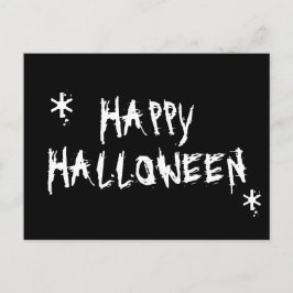 Happy halloween, vit och svart läsk vykort