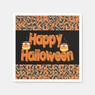 Happy halloween Vitsiga textblöjor Pappersservett