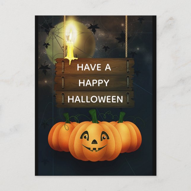 Happy halloween vykort (Framsida)