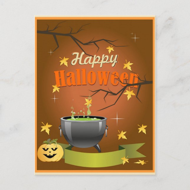 Happy halloween vykort (Framsida)