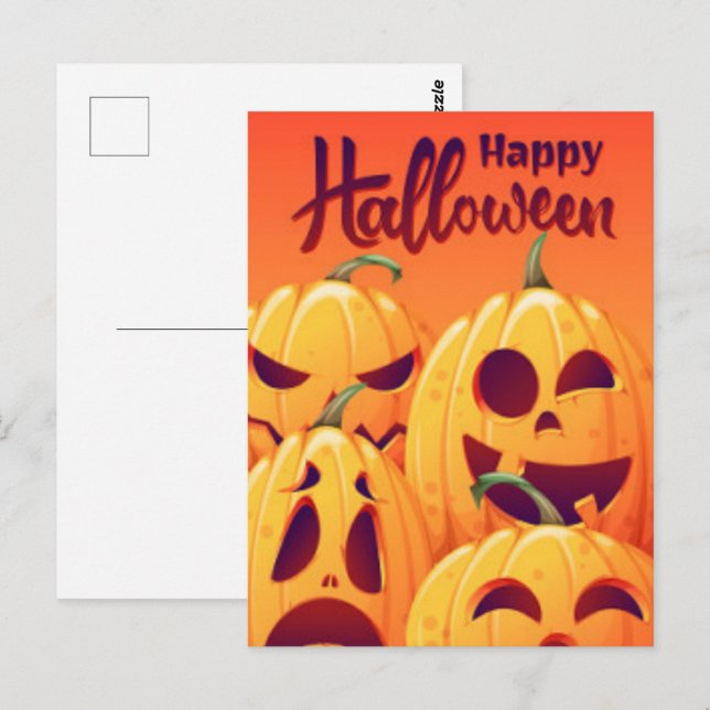 Happy halloween vykort (Fram/baksida)