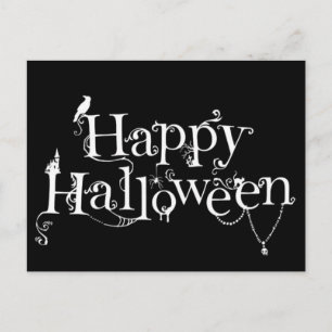 happy halloween vykort