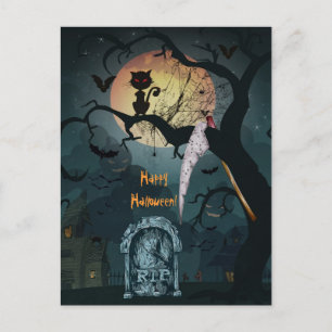 happy halloween vykort