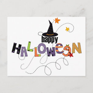 happy halloween vykort