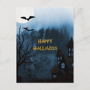 happy halloween-vykort för stam- och Fladdermöss Vykort