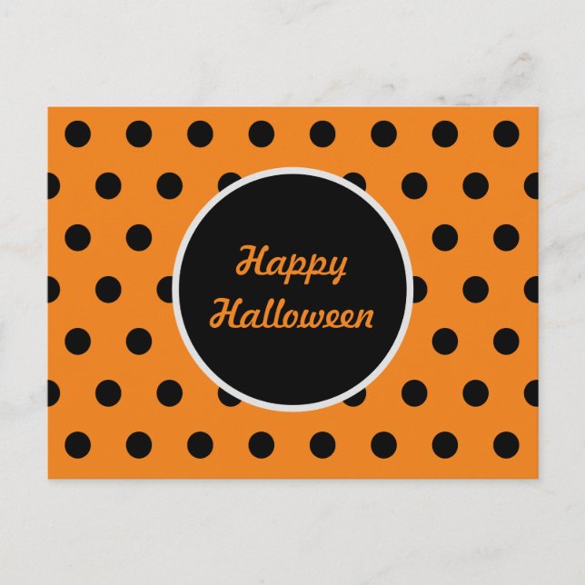 Happy halloween-vykort (Orange och svart) Helg Vykort (Framsida)