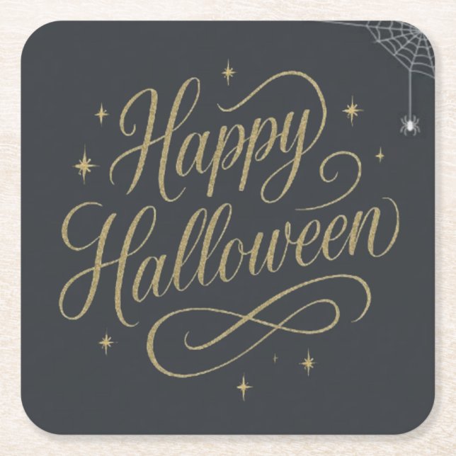 happy halloween webben underlägg papper kvadrat (Framsidan)