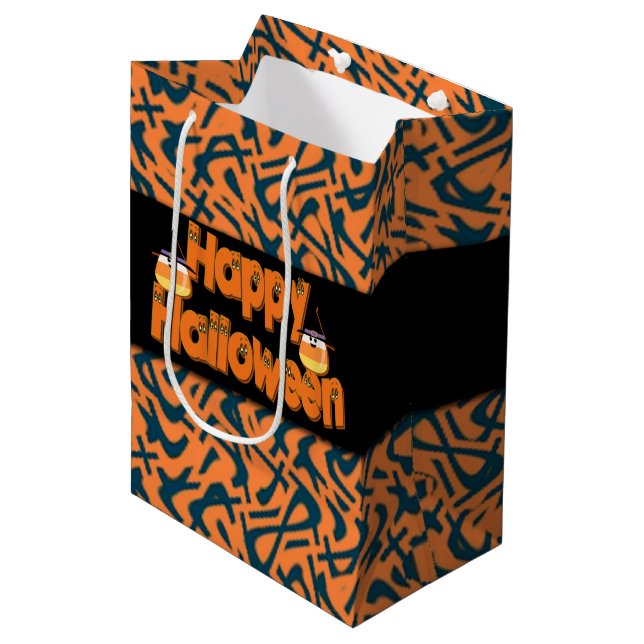 Happy halloween Whimsical Text Gift Bags (Framsidan Vinklad)