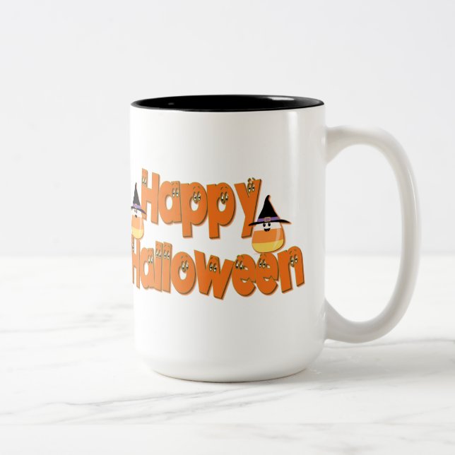 Happy halloween Whimsical Text Mugg (Höger)