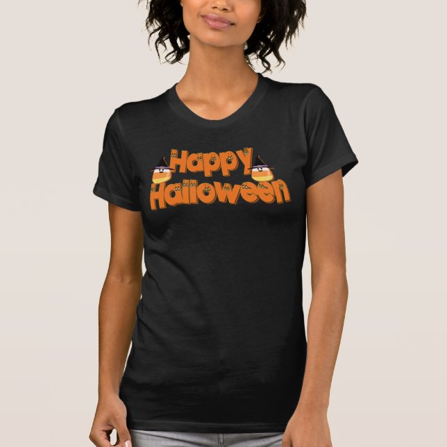 Happy halloween Whimsical Text T-Shirt (Framsida)