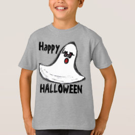 Happy halloween White Red Ghost T Shirt