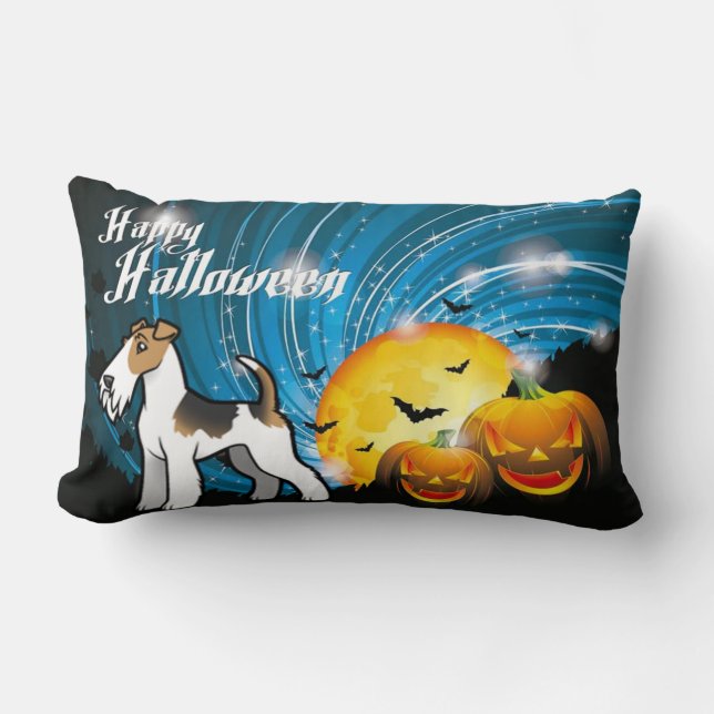 Happy halloween Wire Fox Terrier Lumbarkudde (Framsida)