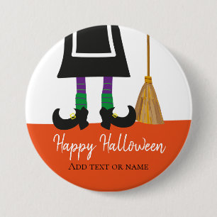 Happy halloween Witch Ben & Broom Personlig Knapp