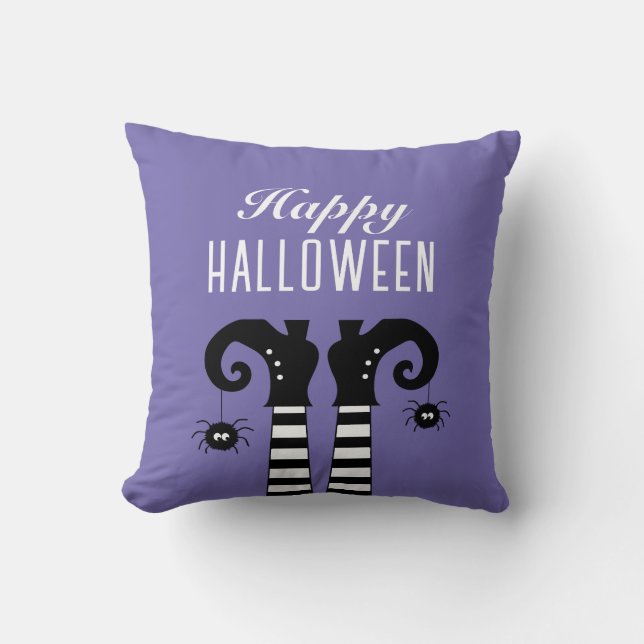 Happy halloween Witch Feet Lila Kudde (Framsida)