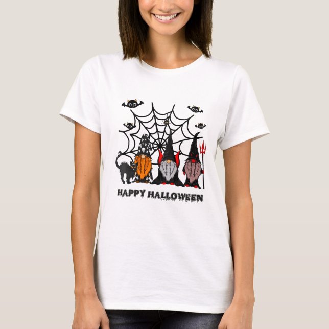 Happy halloween Witch Gnomes T Shirt (Framsida)