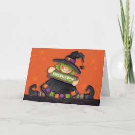 Happy halloween Witch - gratulationskort Kort