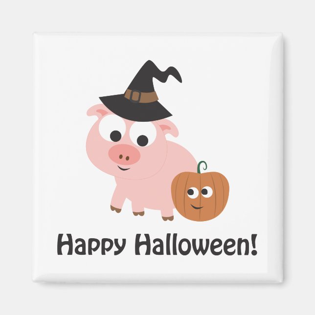 Happy halloween! Witch Gris Magnet (Framsidan)