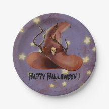 Happy halloween Witch Hat Spooky Papper Plate