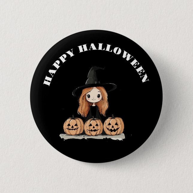 Happy halloween Witch Knapp (Framsida)