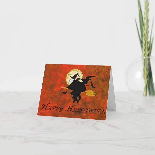 Happy halloween Witch Kort (Framsida)