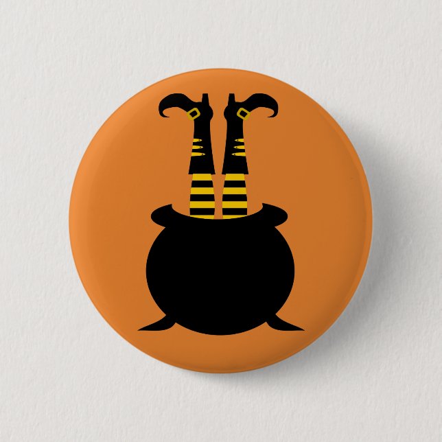 Happy halloween Witch Leg Knapp (Framsida)