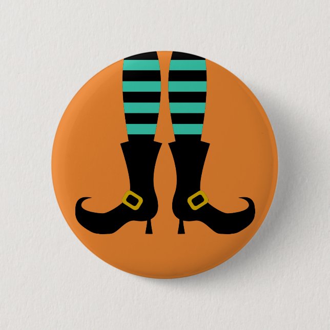 Happy halloween Witch Leg Knapp (Framsida)