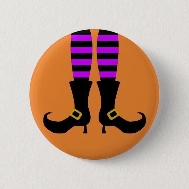 Happy halloween Witch Leg Knapp (Framsida)
