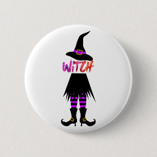 Happy halloween Witch Leg Knapp