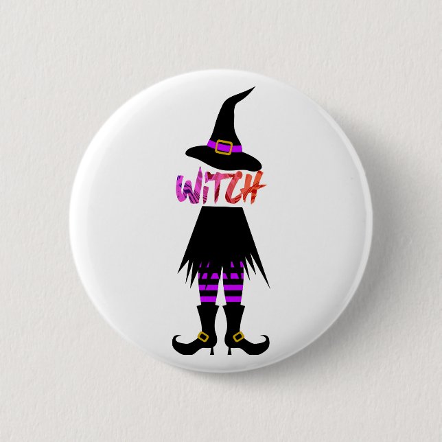 Happy halloween Witch Leg Knapp (Framsida)