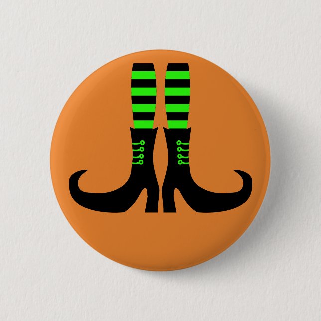 Happy halloween Witch Leg Knapp (Framsida)