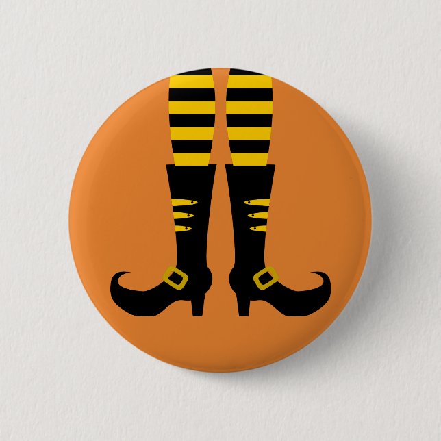 Happy halloween Witch Leg Knapp (Framsida)