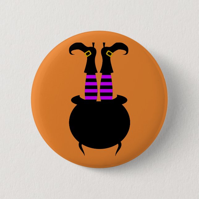 Happy halloween Witch Leg Knapp (Framsida)