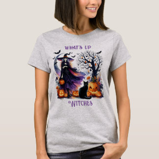 Happy halloween Witch Måne ’Black Cat’ T Shirt