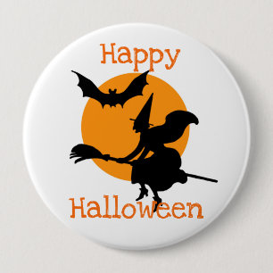 Happy halloween, Witch och Fladdermus Knapp