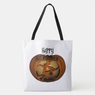 Happy halloween Witch och Pumpkin Tygkasse