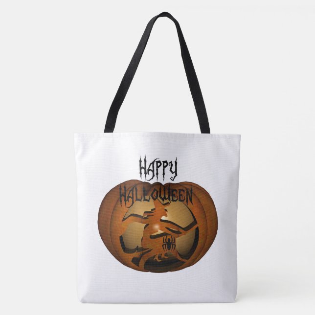 Happy halloween Witch och Pumpkin Tygkasse (Framsida)