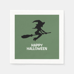 Happy halloween, Witch on Broomstick Pappersservett