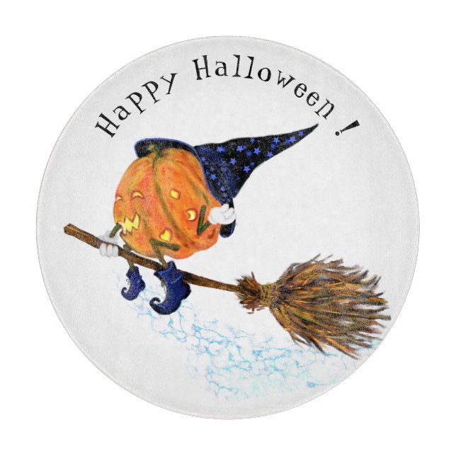 Happy halloween Witch Pumpkin Flies Broom - Lustig (Framsidan)