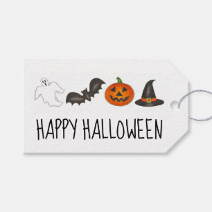 Happy halloween Witch Pumpkin Ghost Fladdermus Presentetikett