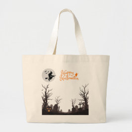 Happy halloween Witch Silhouette Design Jumbo Tygkasse