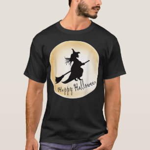 Happy halloween Witch som flyger på en Broomstick T Shirt