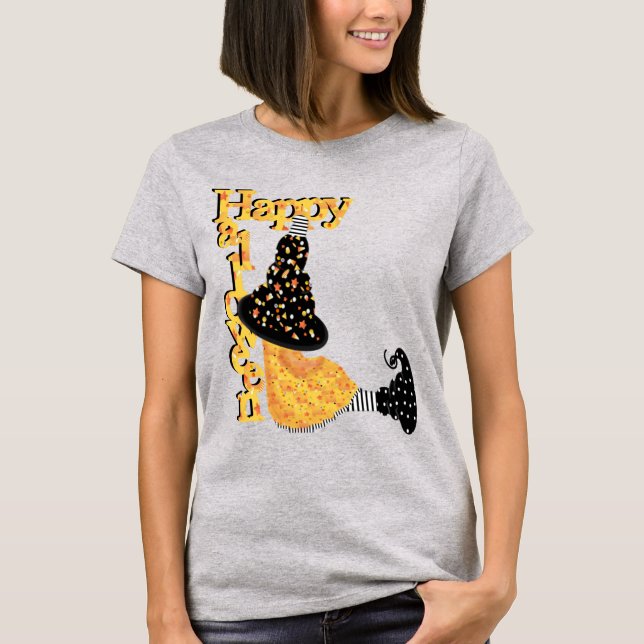 Happy halloween Witch T Shirt (Framsida)