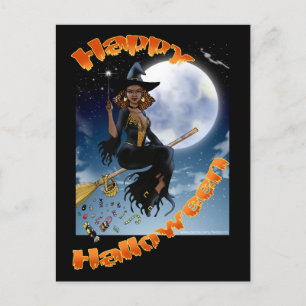 Happy halloween Witch-vykort Vykort