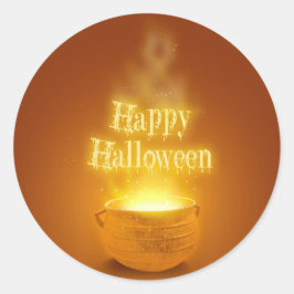 Happy halloween Witch's Caldron Runt Klistermärke