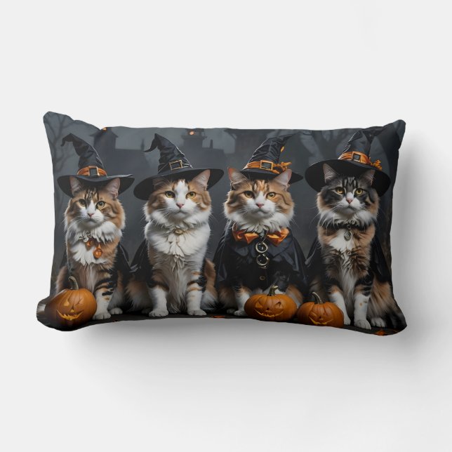 Happy halloween Witchy Cats Lumbarkudde (Framsida)