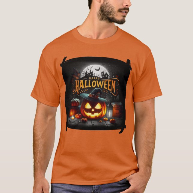 Happy halloween Witchy Jack O'Lantern T Shirt (Framsida)