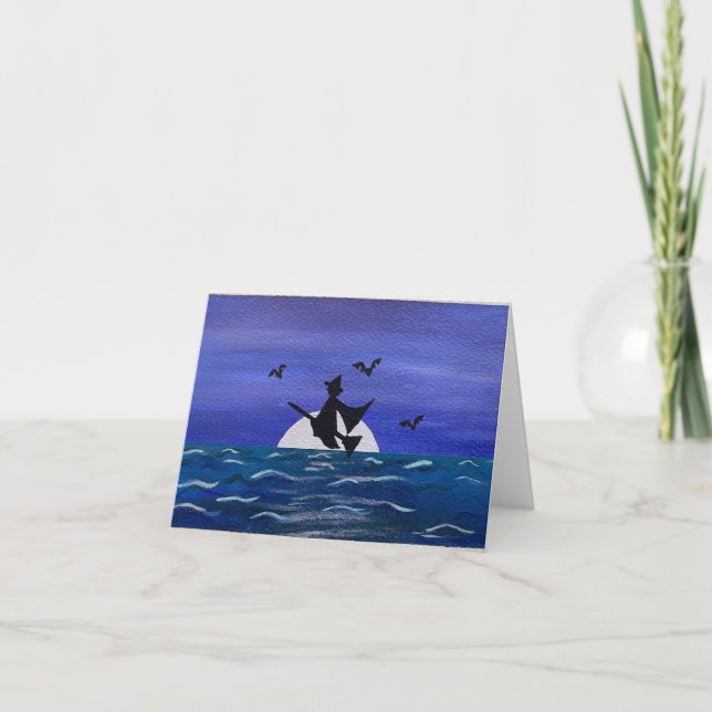 Happy halloween Witchy Moonrise Card Kort (Framsida)