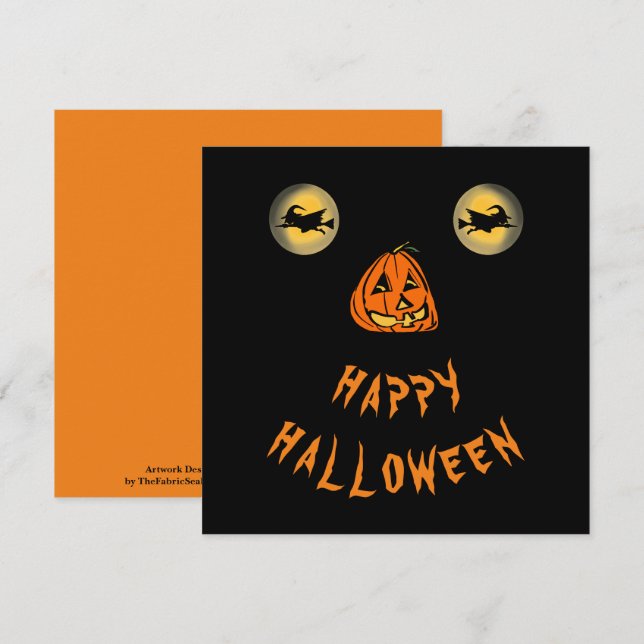Happy halloween Witchy Ögon och Pumpkin Nose Kort (Fram/baksida)